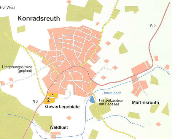 Grossansicht in neuem Fenster: Gewerbegebiet Konradsreuth Süd - Aus dem Gewerbeatlas des Landkreises Hof ( © Dr. Beichler, Köditz) - aktualisiert im Dez. 2004, Gde. Konradsreuth