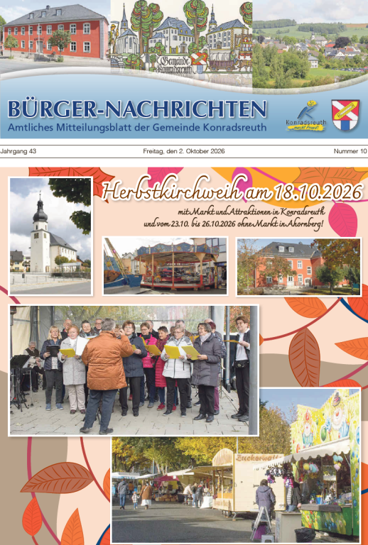 Bürgernachrichten Konradsreuth-Ausgabe Oktober 2026